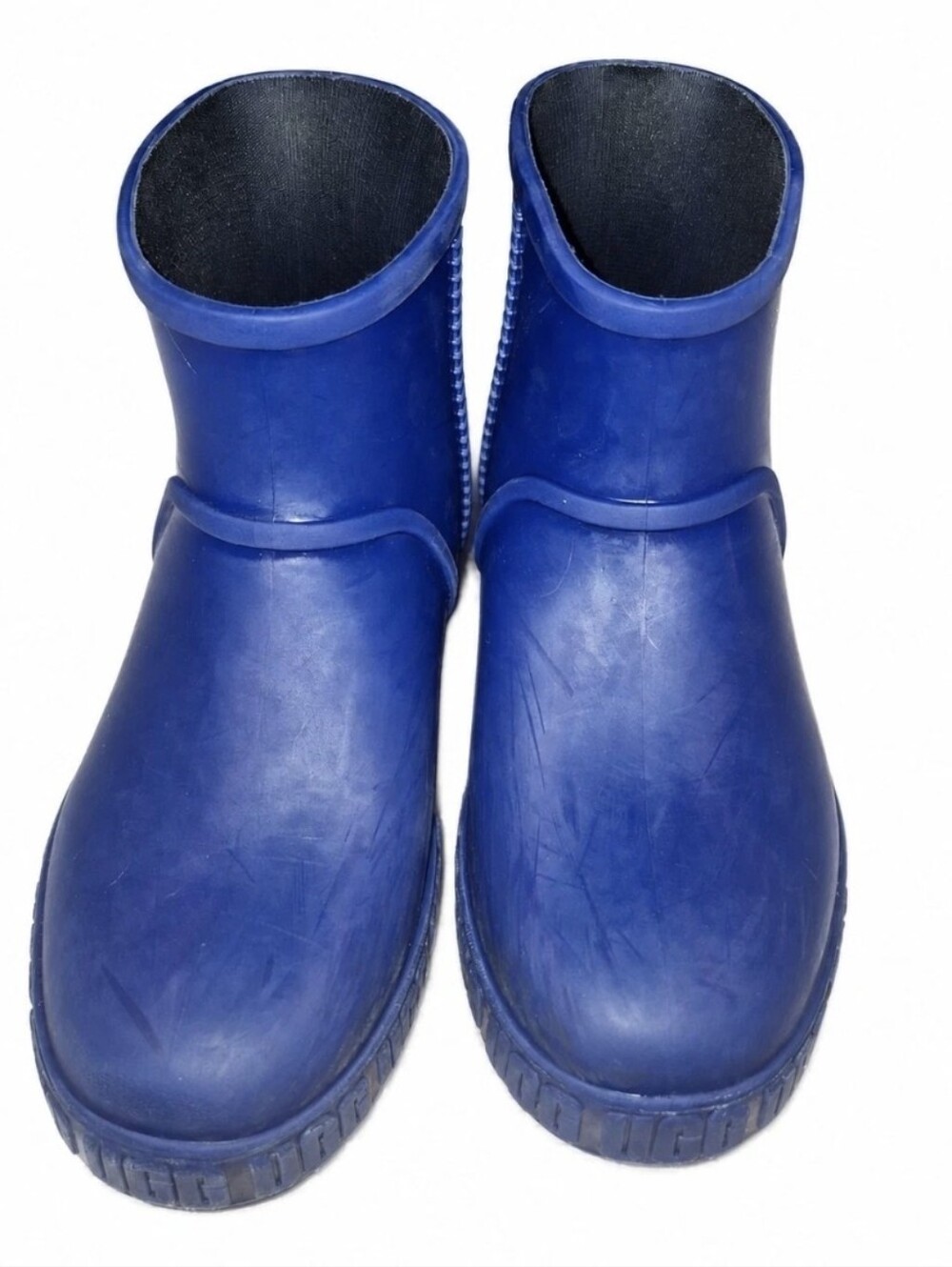 UGG Drizlita Kids Rain Boots Blue Rubber Waterproof Size 5 Wool Insoles